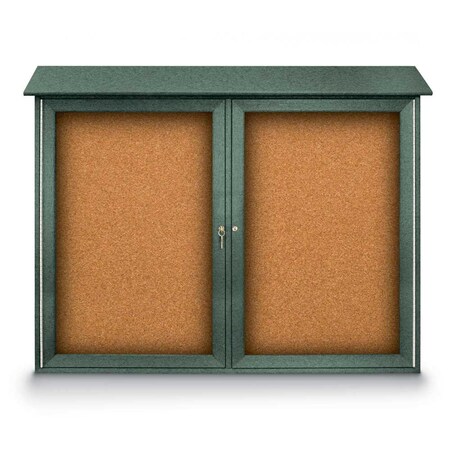 United Visual Products Indoor Enclosed Combo Board, 48"x36", Satin Frame/Grey & Amethyst UVCB4836-GREY-AMETHY